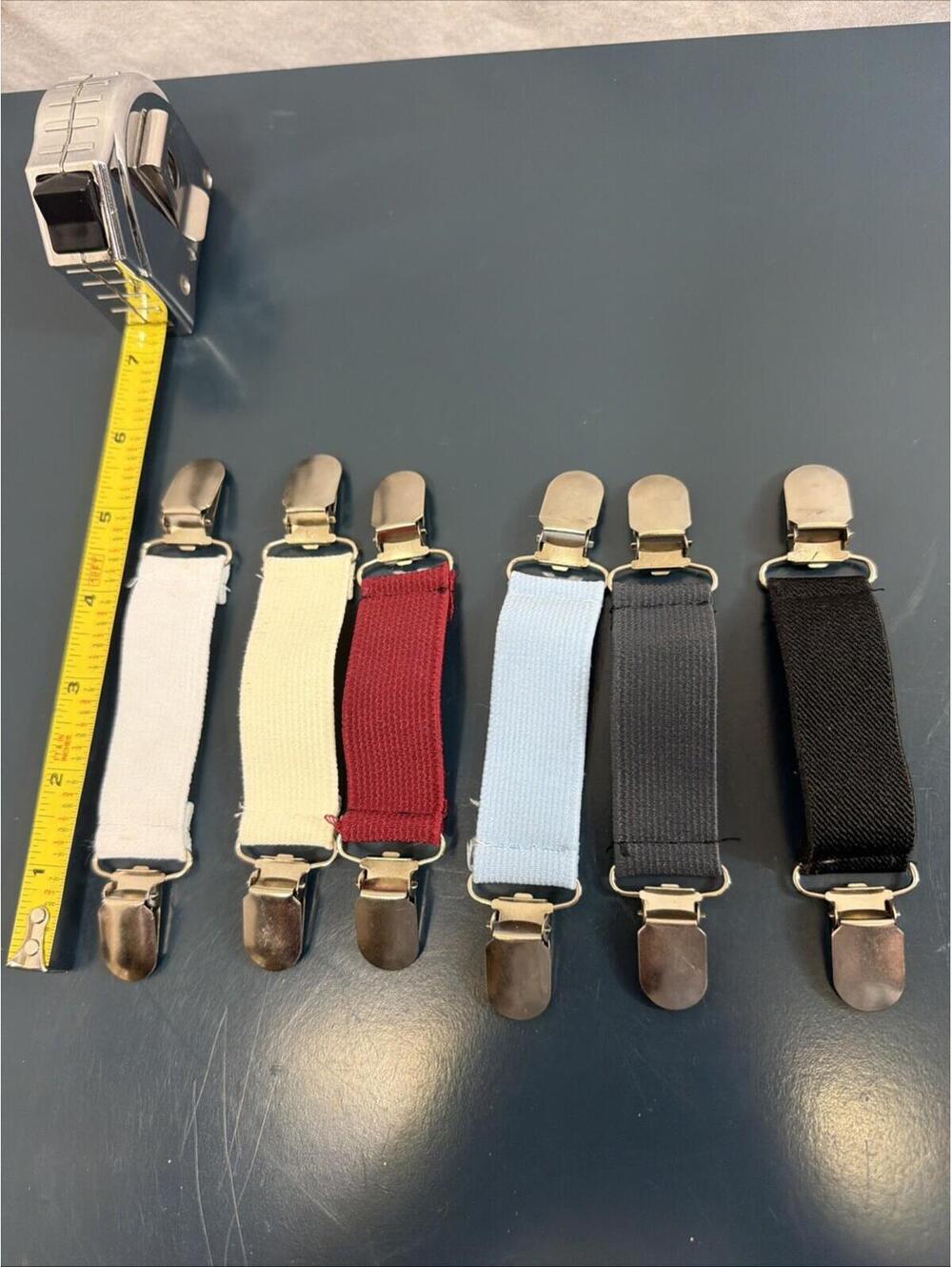 Dress Waist Clincher Cinch Clips Elastic Pack 6 White Cream Burgundy Blue Black